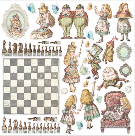 Stamperia (12"x12") Double Face Paper Pack - Alice Through The Looking Glass