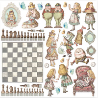 Stamperia Alice Through The Looking Glass 8" x 8" papiercollectie