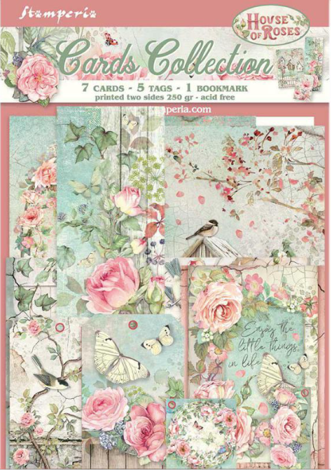 Colección de Tarjetas Stamperia - Casa de las Rosas 