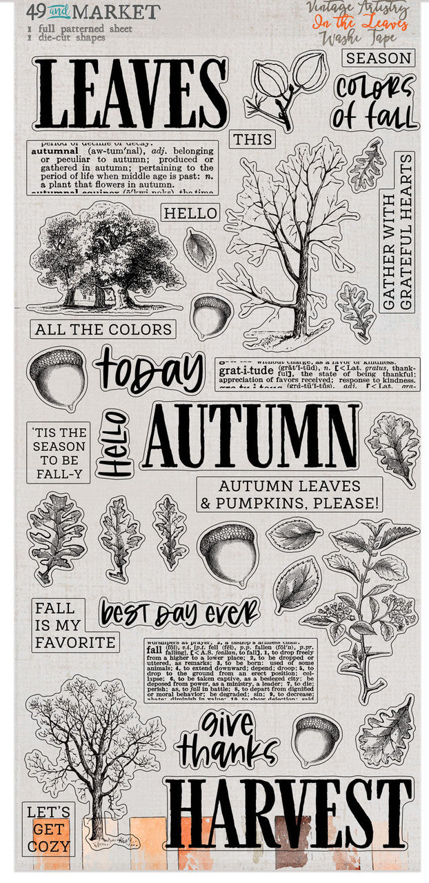 49 & Market Vintage Artistry In the Leaves - Washi Tape sheets