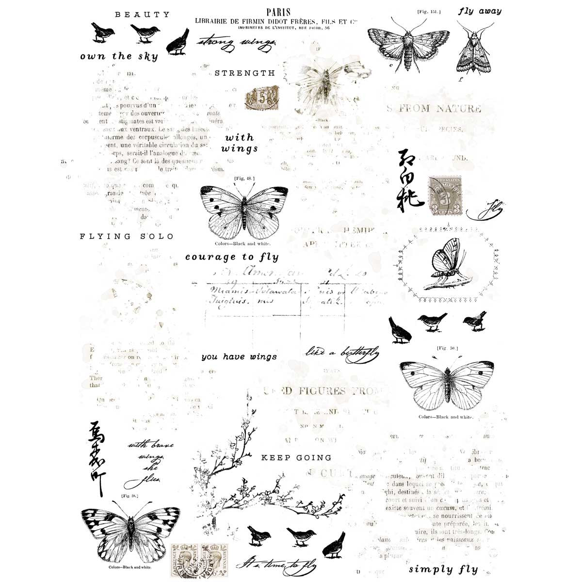 49 & Market Vintage Bits Essential Butterflies 1 Rub-On Transfers
