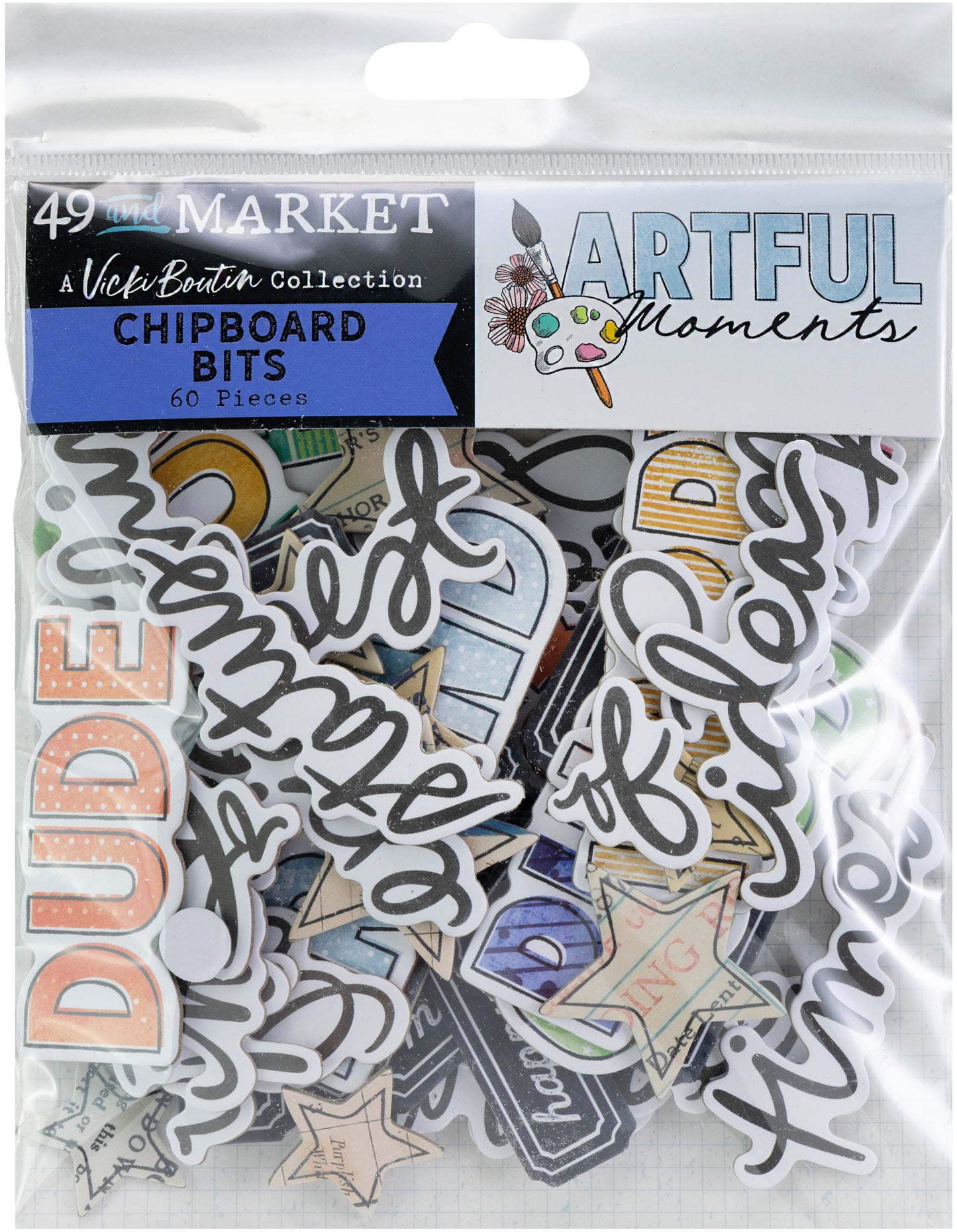 49 & Market Artful Moments Chipboard Bits
