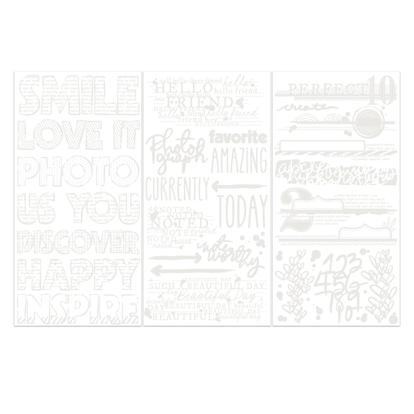 49 & Market Irresistible Artful Words 6 x 12 Rub-On Transfer Set by Vicki Boutin