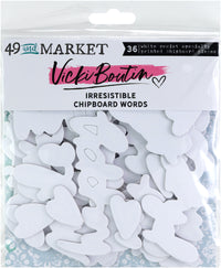 49 & Market Irresistible Chipboard Words by Vicki Boutin