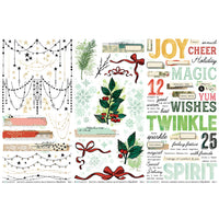 49 & Market Mistletoe and Memories Essential 6 x 12 Rub-On Transfer Set