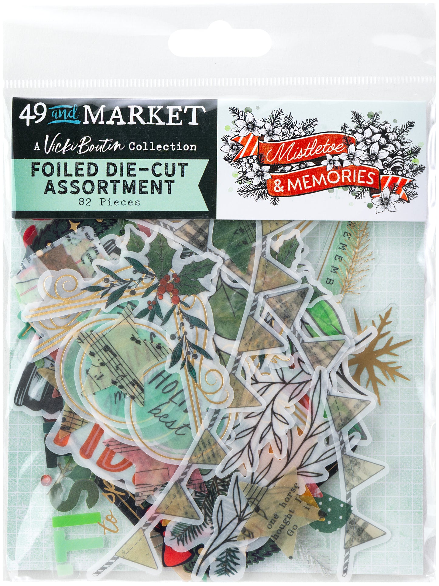 49 & Market Mistletoe and Memories Foiled Die-Cut Assortment