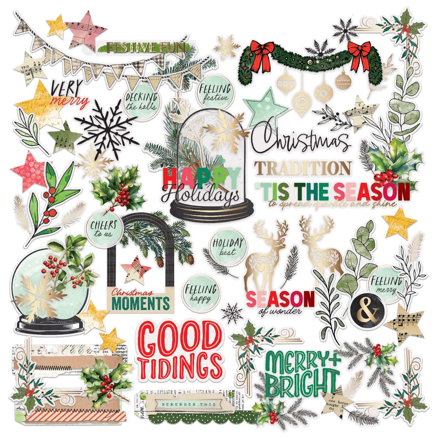 49 & Market Mistletoe and Memories Foiled Die-Cut Assortment