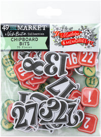 49 & Market Mistletoe and Memories Chipboard Bits
