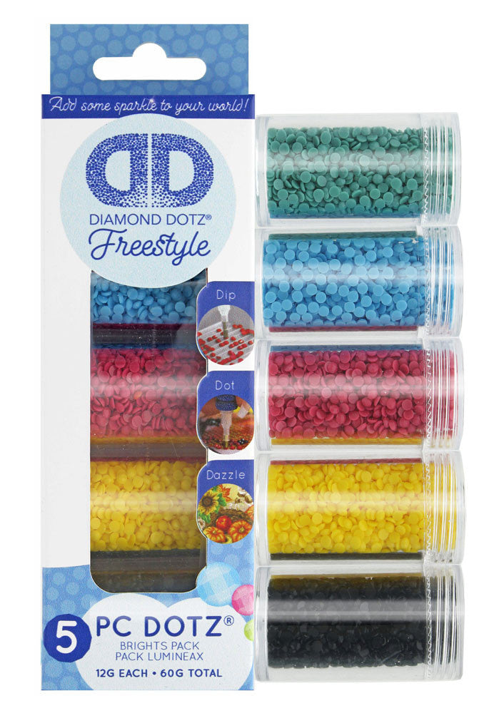 Paquete de muestras Diamond Dotz Freestyle 5 colores brillantes