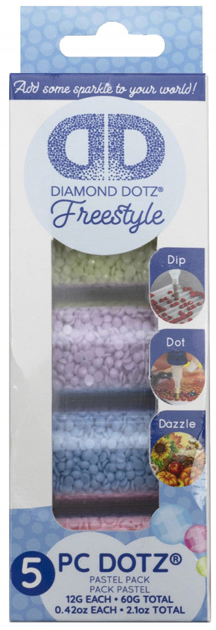 Paquete de muestras Diamond Dotz Freestyle Paquete de 5 piezas en colores pastel