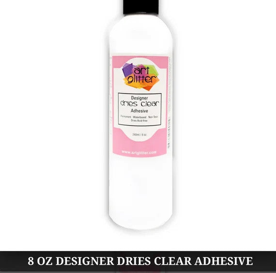 Tac Clear Glass Glitter Glue - One Piece - 2 Ounce Acid Free Adhesive Squeeze Bottle #310-0001