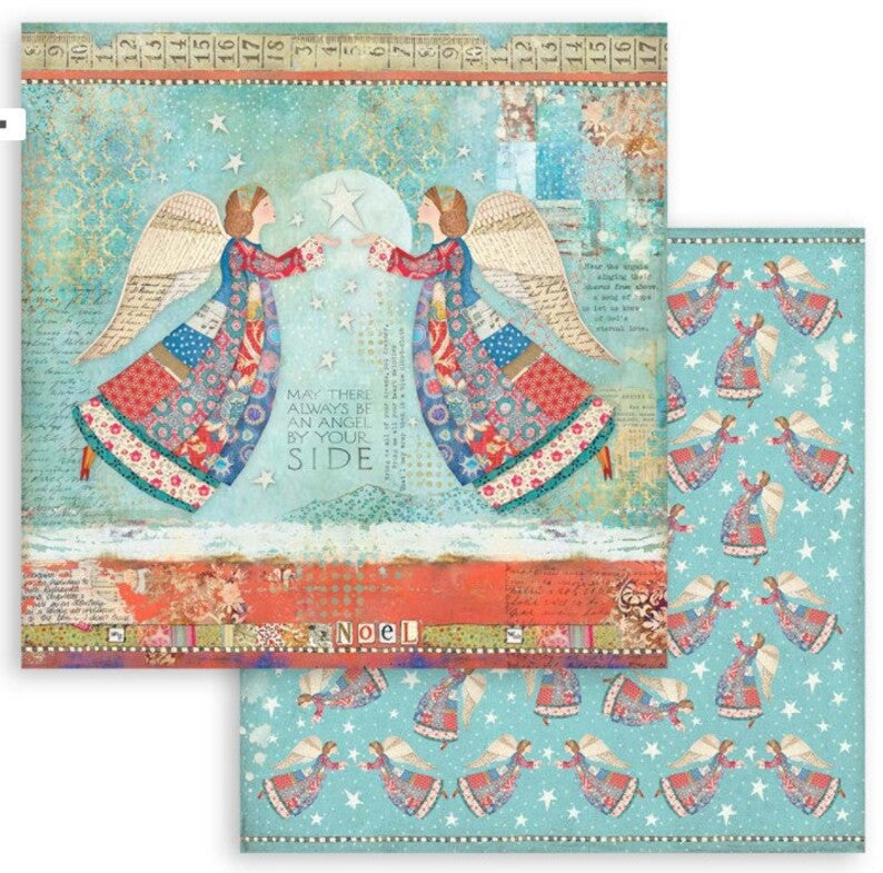 Stamperia Christmas Patchwork Double Faced Paper Pack 6” x 6”