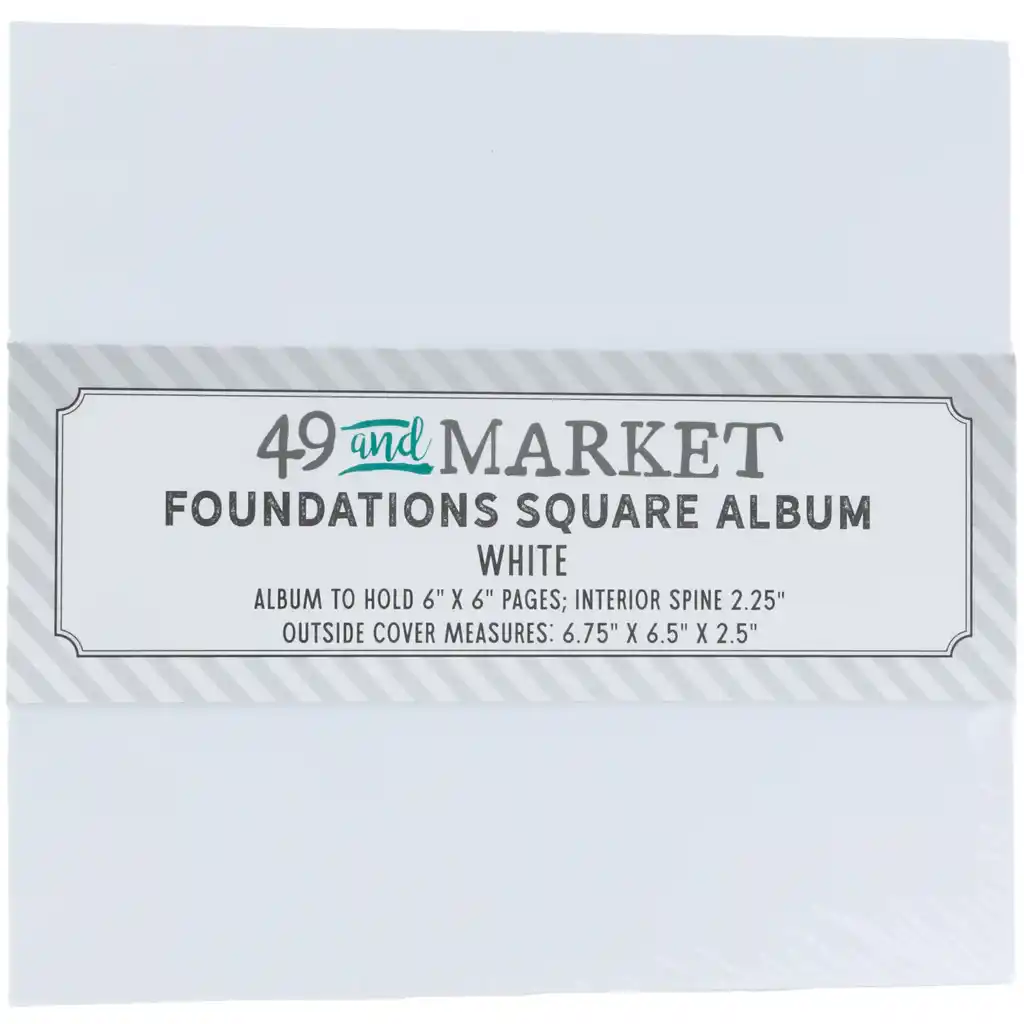 49 & Market Foundations Essential Square Album - White (w/pages)
