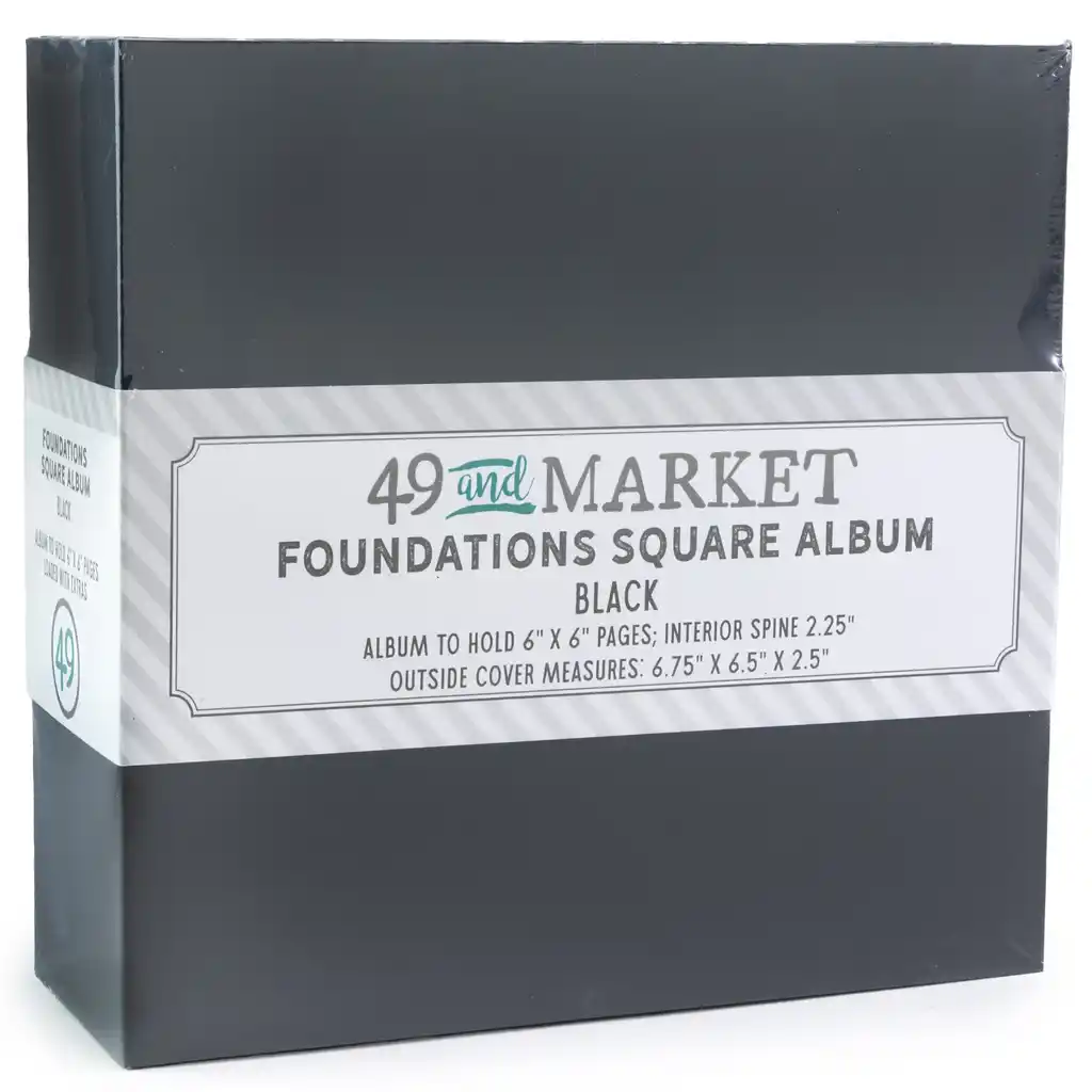 49 & Market Foundations Essential Square Album - Black (w/pages)