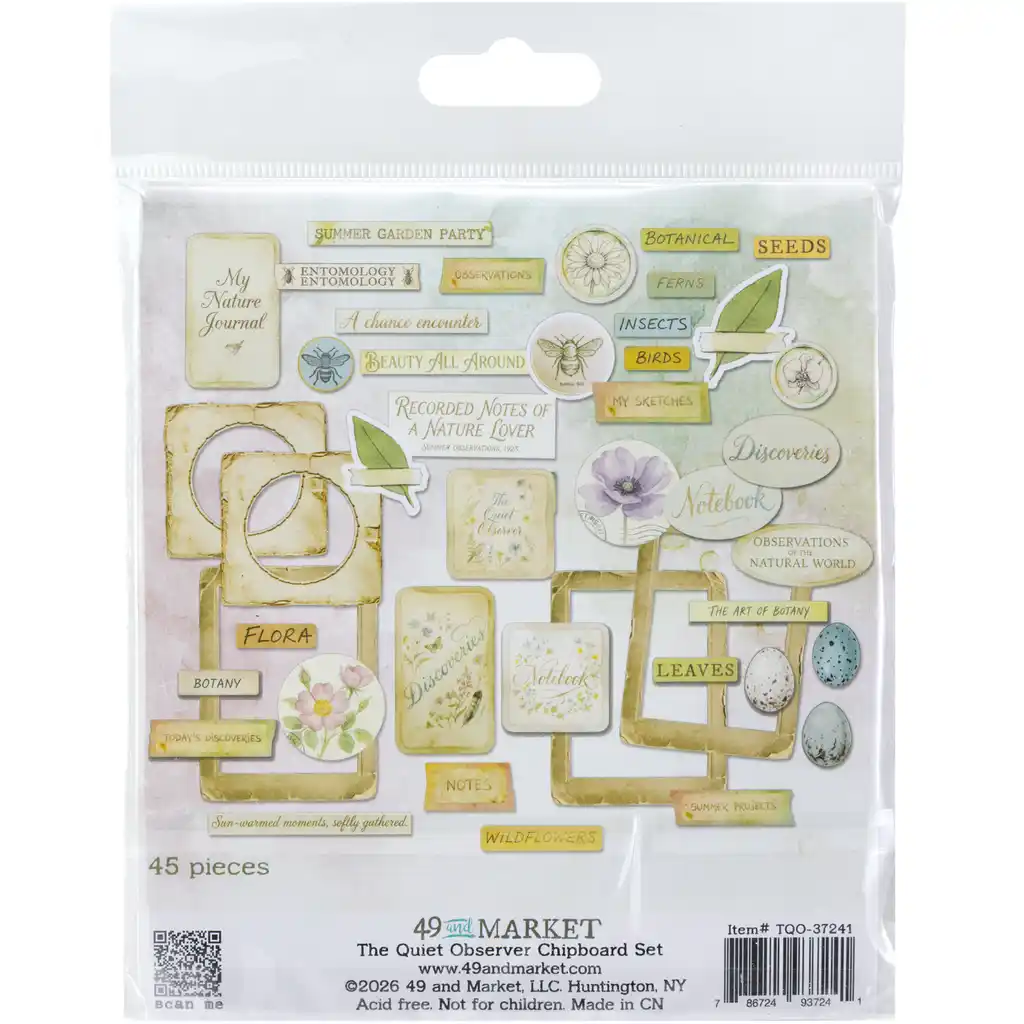 49 & Market The Quiet Observer Chipboard Set