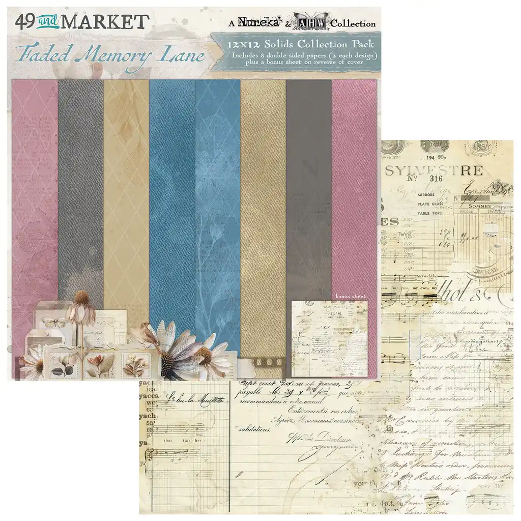 49 & Market Faded Memory Lane 12x12 Solids Collection Pack