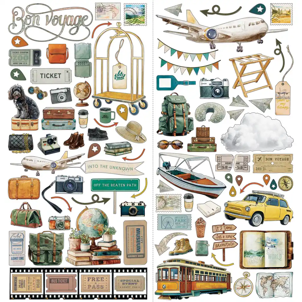 49 & Market Travel Diaries Laser Cut Elements