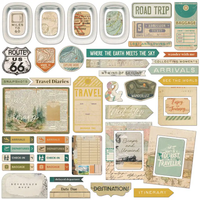 49 & Market Travel Diaries Chipboard Elements