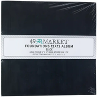 49 & Market Foundations Essential 12 x 12 Album - Black (w/pages)
