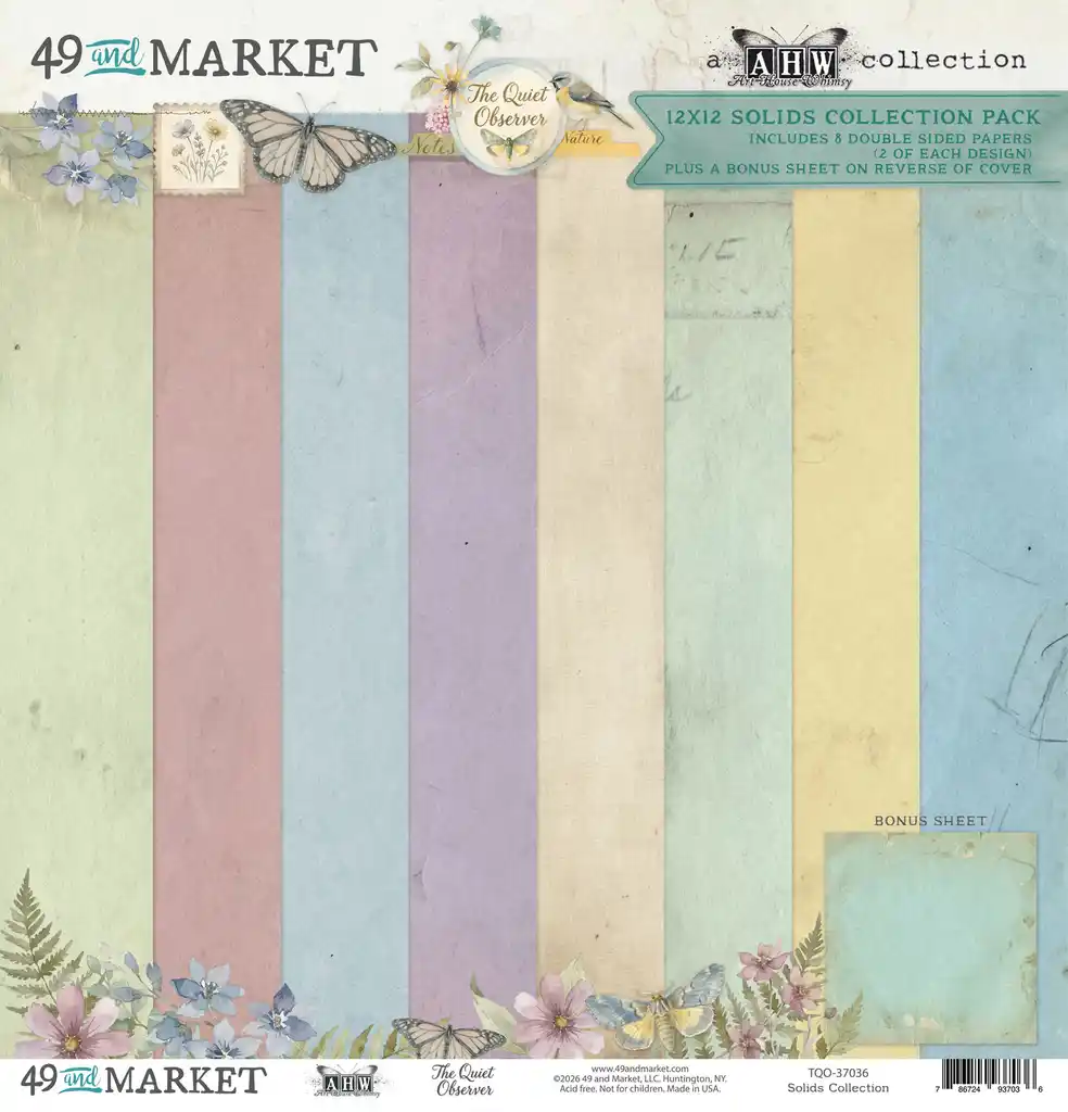 49 & Market The Quiet Observer 12 x 12 Solids Collection Pack