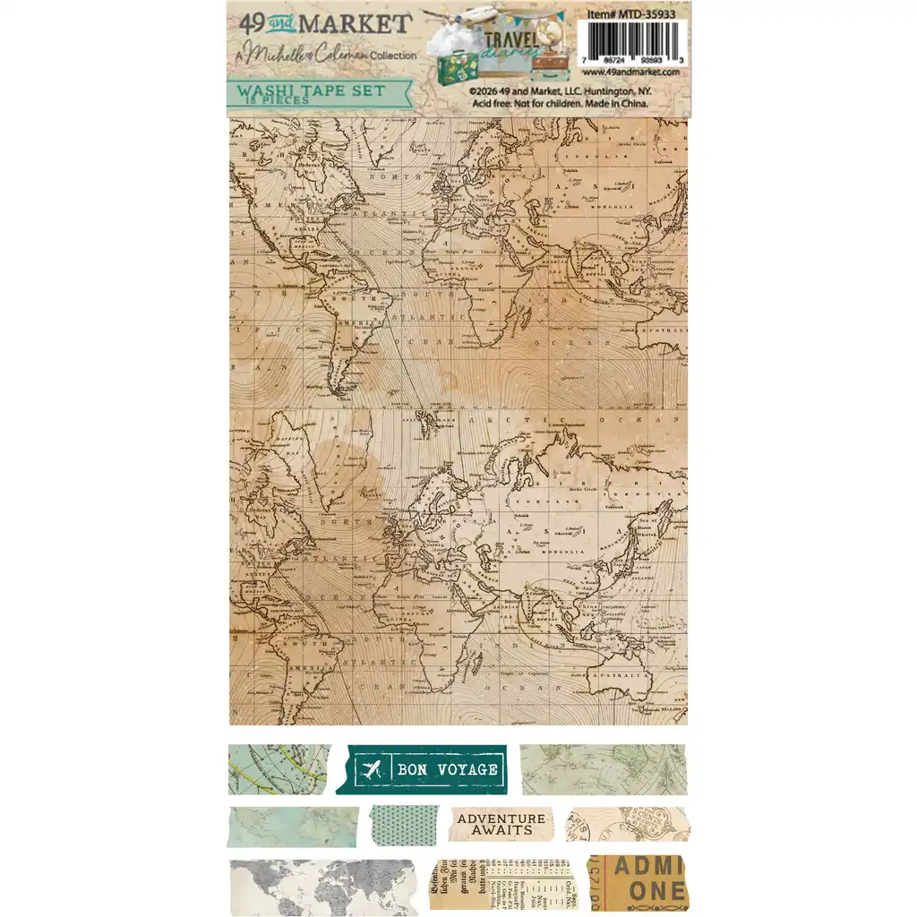 49 & Market Travel Diaries Washi Tape Sheet Set