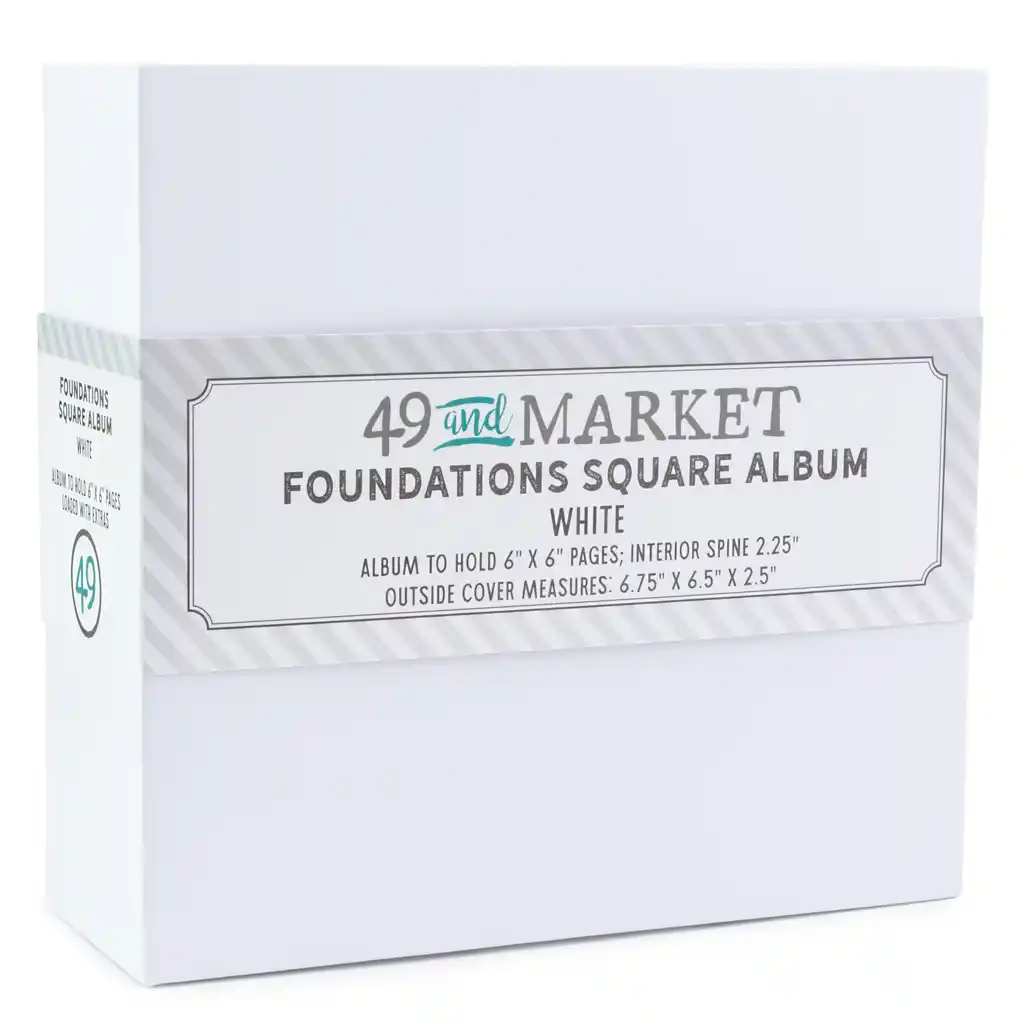 49 & Market Foundations Essential Square Album - White (w/pages)