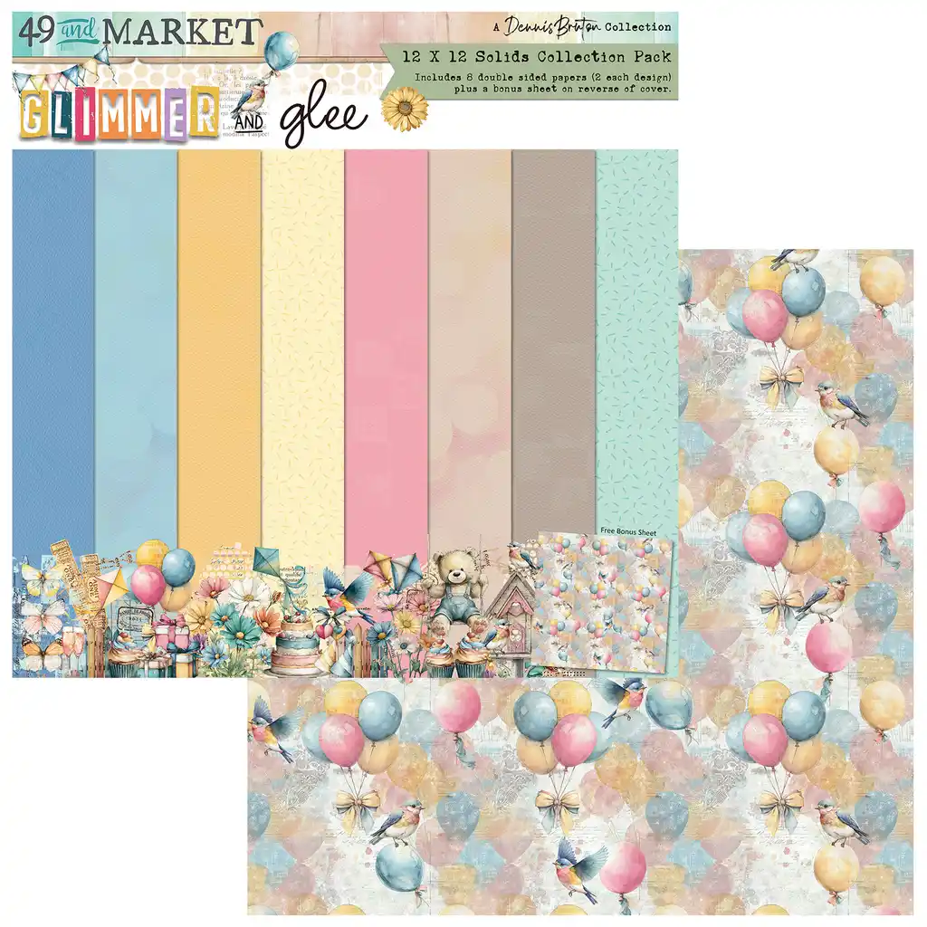 49 & Market Glimmer and Glee 12x12 Solids Collection Pack
