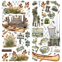 49 & Market Campfire Memories Laser Cut Fishing Elements