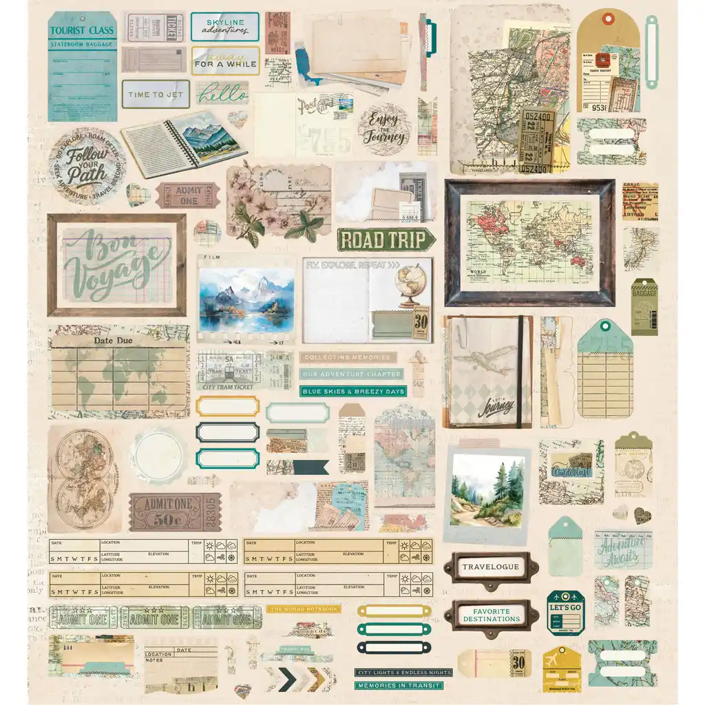 49 & Market Travel Diaries Die-Cut Elements