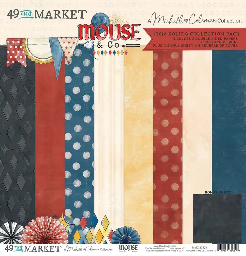 49 & Market Mouse & Co. 12 X 12 Solids Collection Pack
