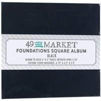 49 & Market Foundations Essential Square Album - Black (w/pages)