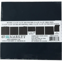49 & Market Foundations Essential Square Album - Black (w/pages)