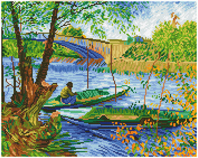 Pesca con Diamond Dotz en primavera (Van Gogh) 