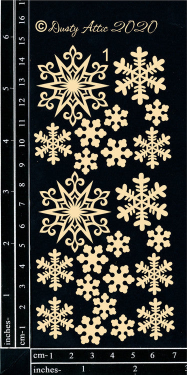 Dusty Attic Chipboard Snowflakes Small #1