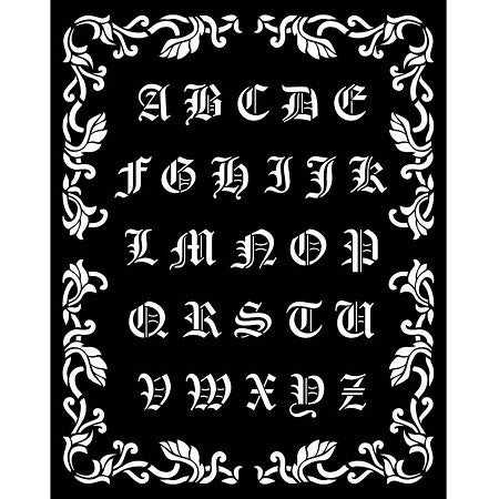 Stamperia dikke stencil Doornroosje alfabet 