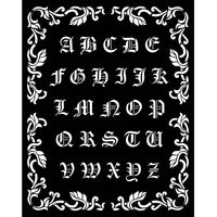 Stamperia dikke stencil Doornroosje alfabet 