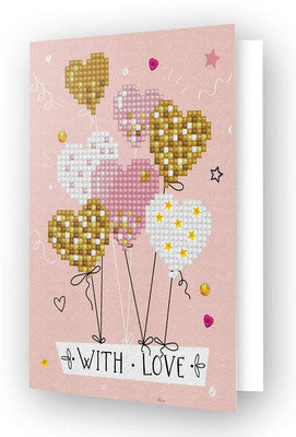 Diamond Dotz With Love Balloons Greeting Card